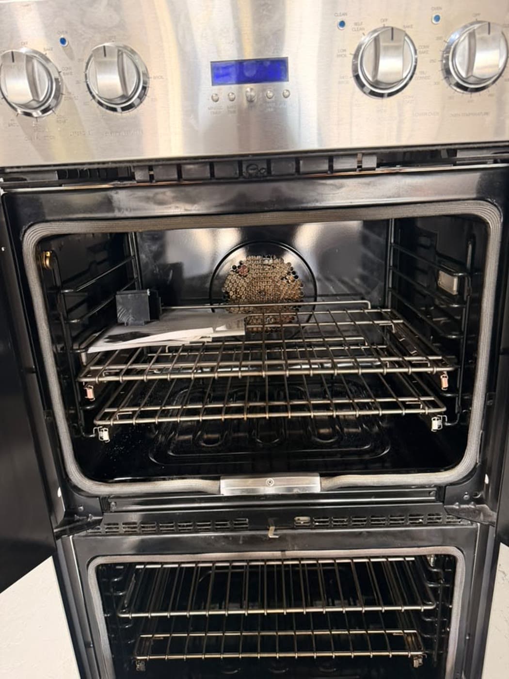 Actual viking 30-inch double wall oven photographed in Oakland Park — actual unit · double-oven interior