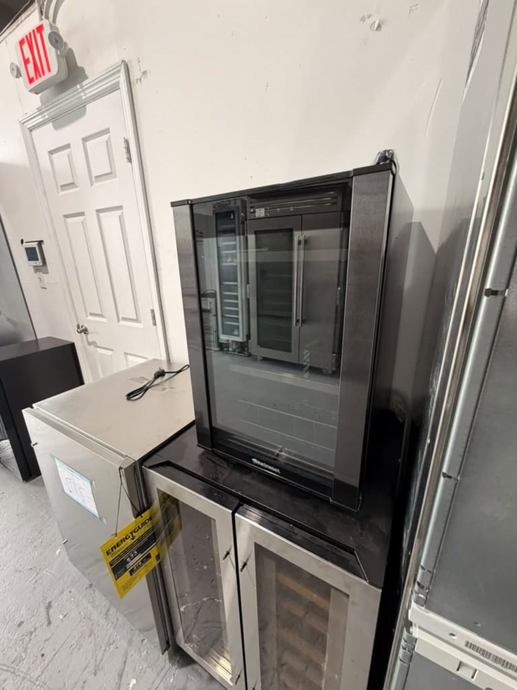 Actual wine enthusiast 17-inch beverage center photographed in Oakland Park — actual unit · closed side angle