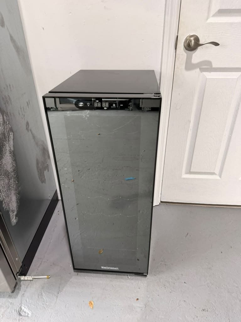 Actual wine enthusiast 18-bottle dual zone wine cooler photographed in Oakland Park